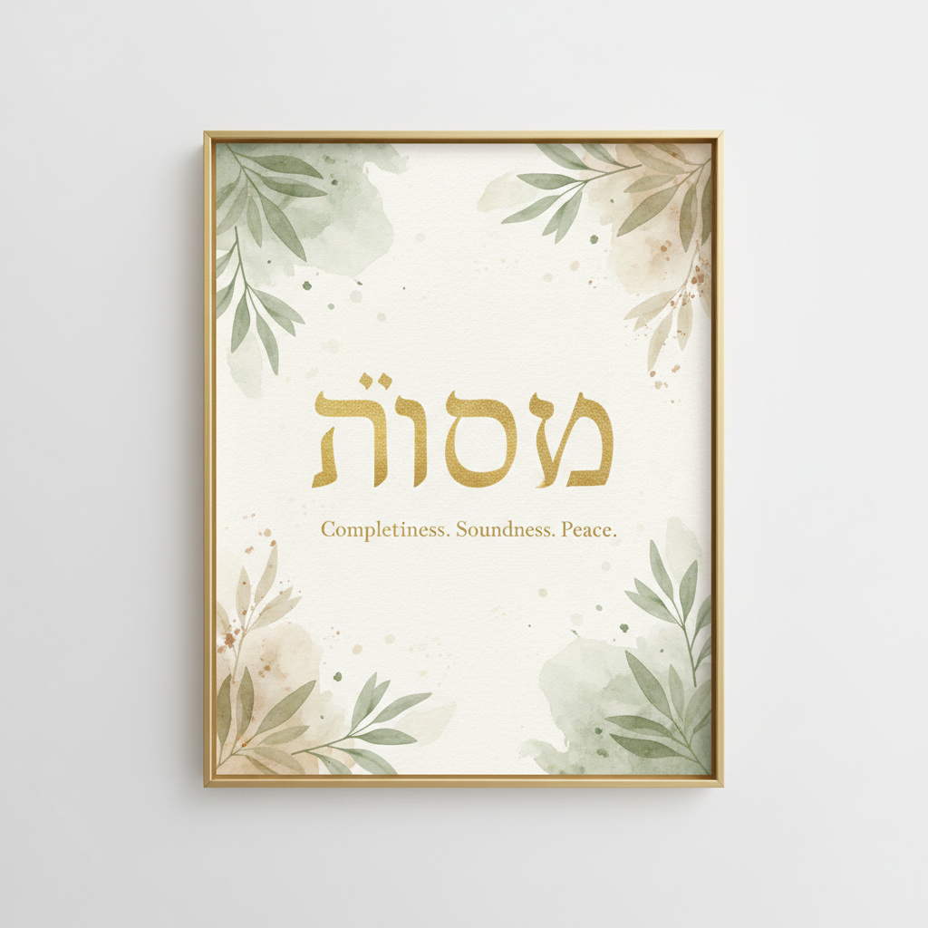 Shalom Hebrew Text Art - Soft Background